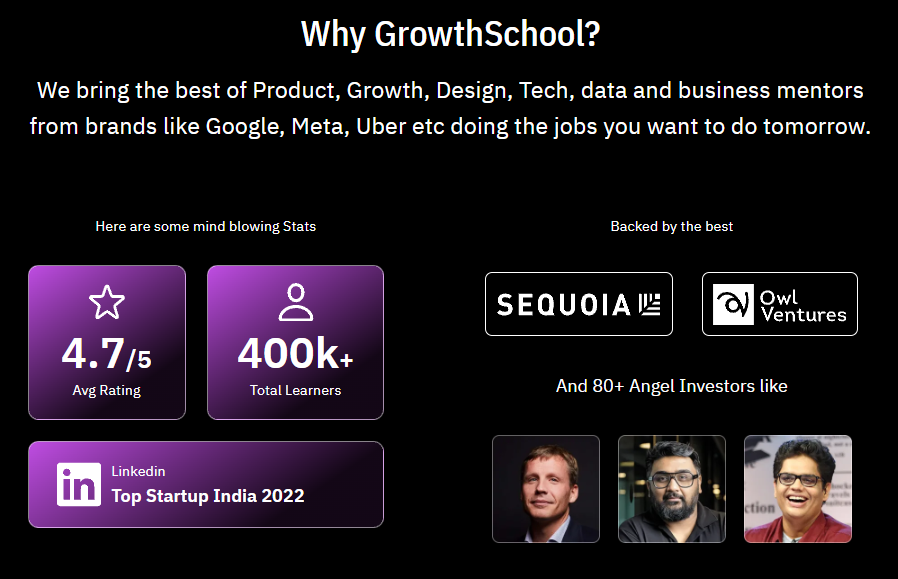Growth School Product Management with AI Course Review 5 Why choose Growth School?