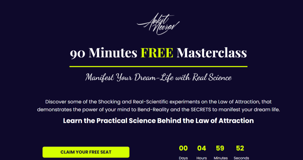 LIVE Scientific Manifestation Masterclass With Ankit Neerav Review 6 LIVE Scientific Manifestation Masterclass